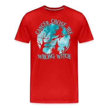 Cancer Has The False Witch Ovarian Cancer - Men's Premium Organic T-Shirt - red - Front - Damien (186cm)