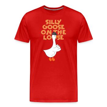 Die Dumme Gans Auf Freiem Fuß - Männer Premium Bio T-Shirt - Rot - Vorne - Damien (186cm)
