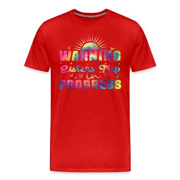 Avertissement Sisters Trip en cours - T-shirt bio Premium Homme - rouge - Devant - Damien (186cm)