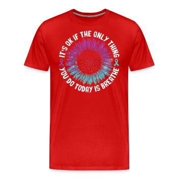Sensibilisation à la prévention du suicide - T-shirt bio Premium Homme - rouge - Devant - Damien (186cm)
