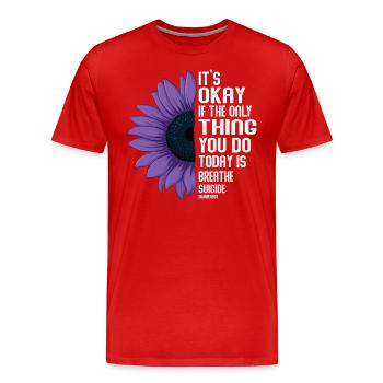 Sensibilisation à la prévention du suicide - T-shirt bio Premium Homme - rouge - Devant - Damien (186cm)