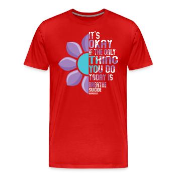 Sensibilisation à la prévention du suicide - T-shirt bio Premium Homme - rouge - Devant - Damien (186cm)