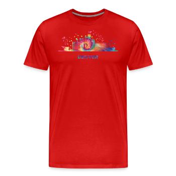 Denverites Skyline Denver - Männer Premium Bio T-Shirt - Rot - Vorne - Damien (186cm)