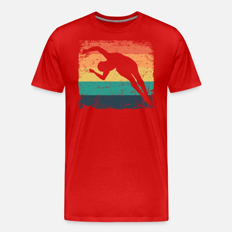 Turmspringen Kunstspringen Synchronspringen - Männer Premium Bio T-Shirt - Rot