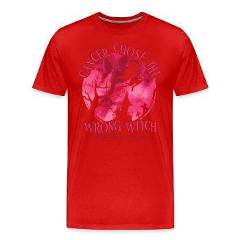 Witch Burgundy Multiple Myeloma Cancer - Men's Premium Organic T-Shirt - red - Front - Damien (186cm)