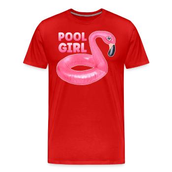 Piscine Fille Flamingo Floatie Piscine - T-shirt bio Premium Homme - rouge - Devant - Damien (186cm)