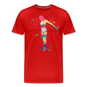 Diving, Synchronized Diving, Artistic Jumping - Men's Premium Organic T-Shirt - red - Front - Damien (186cm)