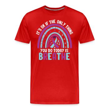 Sensibilisation à la prévention du suicide - T-shirt bio Premium Homme - rouge - Devant - Damien (186cm)