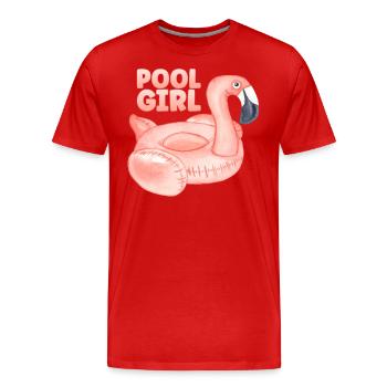 Piscine Fille Flamingo Floatie Piscine - T-shirt bio Premium Homme - rouge - Devant - Damien (186cm)