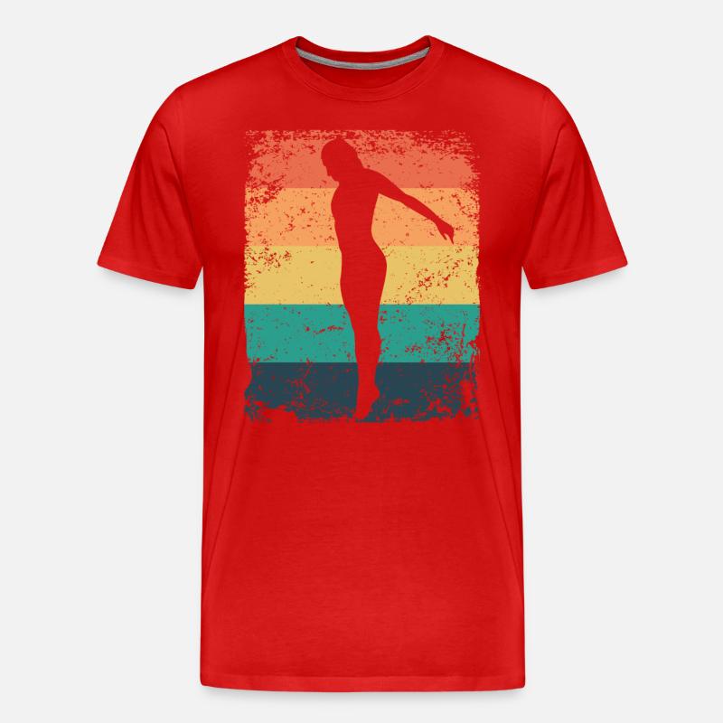 Turmspringen Kunstspringen Synchronspringen - Männer Premium Bio T-Shirt - Rot