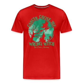 Krebs Hexe Grün Leberkrebs - Männer Premium Bio T-Shirt - Rot - Vorne - Damien (186cm)