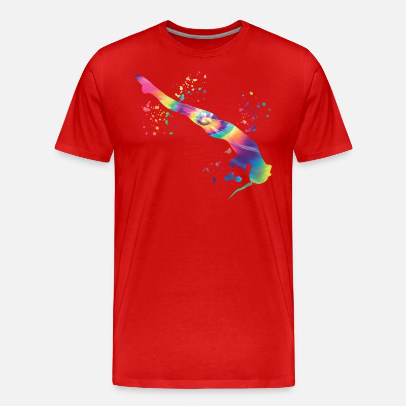 Synchronisierter Wassertaucher High Diver - Männer Premium Bio T-Shirt - Rot