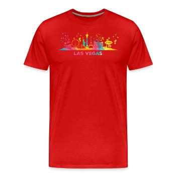 Las Vegans Skyline Stadtbild Las Vegas - Männer Premium Bio T-Shirt - Rot - Vorne - Damien (186cm)