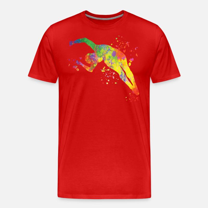 Turmspringen Synchronspringen Kunstspringen - Männer Premium Bio T-Shirt - Rot