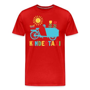 Cargo Children's Taxi Cargo Bicycle Cargobike - Men's Premium Organic T-Shirt - red - Front - Damien (186cm)