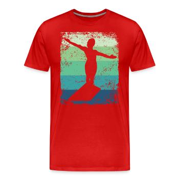 Plongeur en eau synchronisé High Diver - T-shirt bio Premium Homme - rouge - Devant - Damien (186cm)