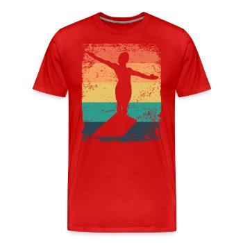 Plongeon, Saut artistique, Plongeon synchronisé - T-shirt bio Premium Homme - rouge - Devant - Damien (186cm)