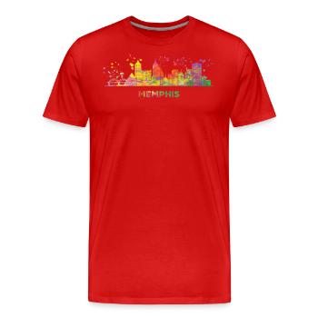 Memphean Skyline Memphis - Men's Premium Organic T-Shirt - red - Front - Damien (186cm)