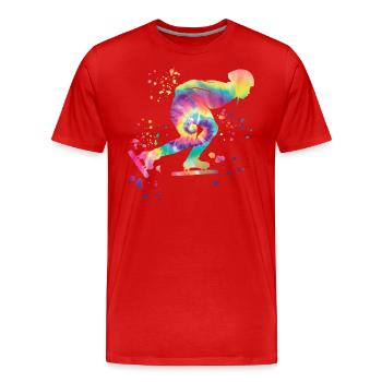 Speed skater Sportswoman Speed Skating - Men's Premium Organic T-Shirt - red - Front - Damien (186cm)