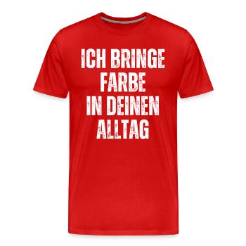 J’amène peintre peinture papa vernisseur - T-shirt bio Premium Homme - rouge - Devant - Damien (186cm)