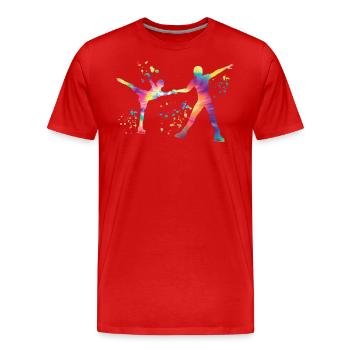 Patinage artistique Patinage sur glace Patinage artistique - T-shirt bio Premium Homme - rouge - Devant - Damien (186cm)