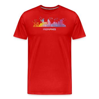 Memphean Skyline Memphis - Men's Premium Organic T-Shirt - red - Front - Damien (186cm)