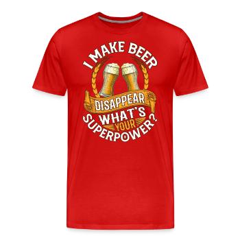 Je fais disparaître la bière Bière - T-shirt bio Premium Homme - rouge - Devant - Damien (186cm)