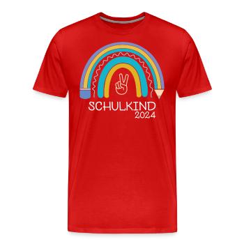 Rentrée scolaire 2024 - T-shirt bio Premium Homme - rouge - Devant - Damien (186cm)