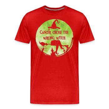 Sensibilisation au lymphome du tilleul de sorcière du cancer - T-shirt bio Premium Homme - rouge - Devant - Damien (186cm)