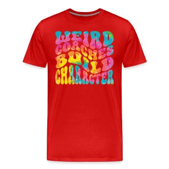 Seltsame Coaches Bilden Charakter Trainer - Männer Premium Bio T-Shirt - Rot - Vorne - Damien (186cm)