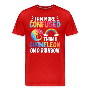 Ich Bin Verwirrter Als Ein Chamäleon - Männer Premium Bio T-Shirt - Rot - Vorne - Damien (186cm)