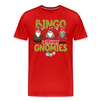 Bingo Mit Meinen Gnomies Lustiges Bingo - Männer Premium Bio T-Shirt - Rot - Vorne - Damien (186cm)