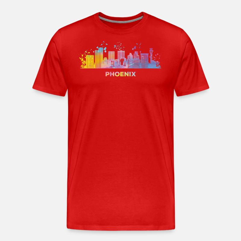 Phoenicians Skyline Phoenix - Männer Premium Bio T-Shirt - Rot