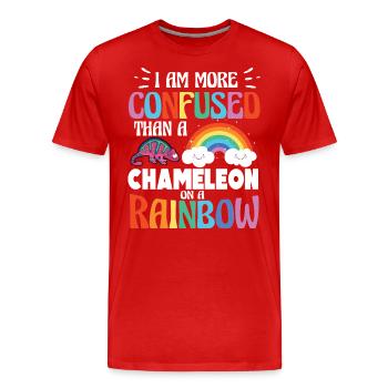 Ich Bin Verwirrter Als Ein Chamäleon - Männer Premium Bio T-Shirt - Rot - Vorne - Damien (186cm)