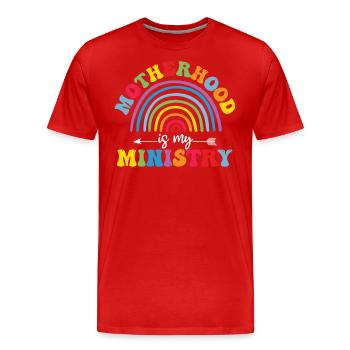 La maternité est mon ministère - T-shirt bio Premium Homme - rouge - Devant - Damien (186cm)