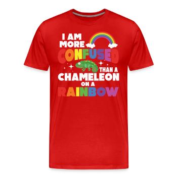 Ich Bin Verwirrter Als Ein Chamäleon - Männer Premium Bio T-Shirt - Rot - Vorne - Damien (186cm)