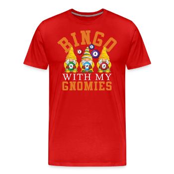 Bingo Mit Meinen Gnomies Lustiges Bingo - Männer Premium Bio T-Shirt - Rot - Vorne - Damien (186cm)