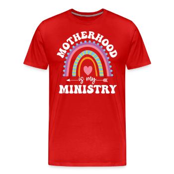 La maternité est mon ministère - T-shirt bio Premium Homme - rouge - Devant - Damien (186cm)