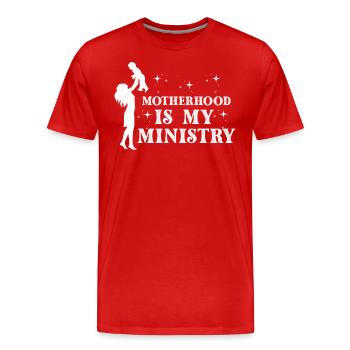 La maternité est mon ministère - T-shirt bio Premium Homme - rouge - Devant - Damien (186cm)