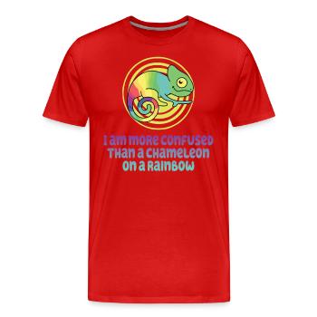 Ich Bin Verwirrter Als Ein Chamäleon - Männer Premium Bio T-Shirt - Rot - Vorne - Damien (186cm)