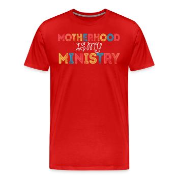 La maternité est mon ministère - T-shirt bio Premium Homme - rouge - Devant - Damien (186cm)