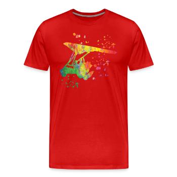 paParatrike Motor Hang Glider Deltatrike - Men's Premium Organic T-Shirt - red - Front - Damien (186cm)
