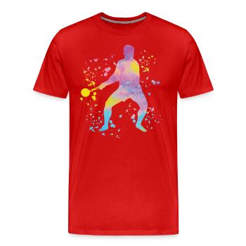 Lanceur de marteau Lancer de marteau Colorsplash - T-shirt bio Premium Homme - rouge - Devant - Damien (186cm)