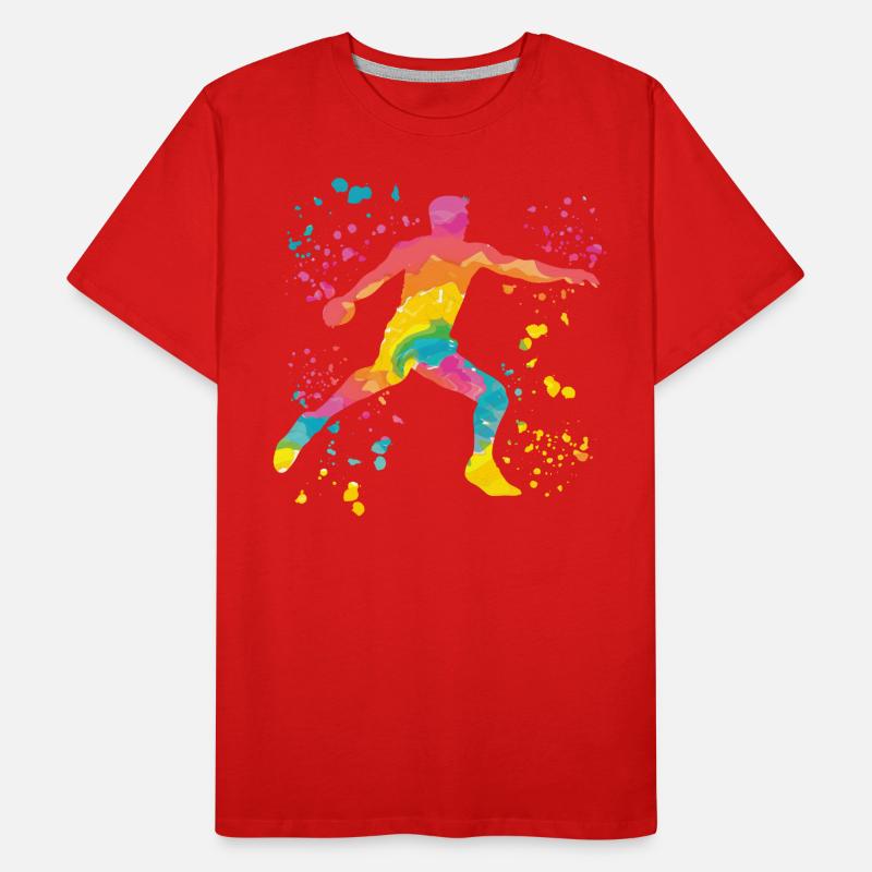 Diskuswerfer Colorsplash Diskuswurf Männer Premium Bio T-Shirt