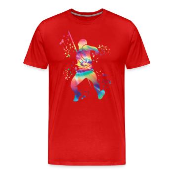 Lancer de javelot Colorsplash Lancer de javelot - T-shirt bio Premium Homme - rouge - Devant - Damien (186cm)