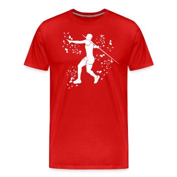 Lancer de javelot Colorsplash Lancer de javelot - T-shirt bio Premium Homme - rouge - Devant - Damien (186cm)