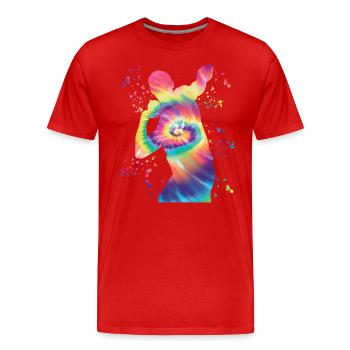 Lanceur de poids Colorsplash Lancer de poids - T-shirt bio Premium Homme - rouge - Devant - Damien (186cm)