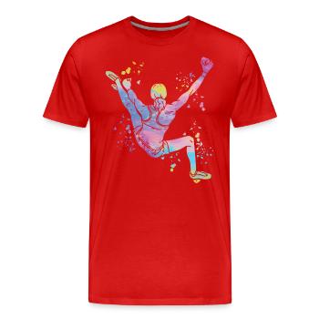 Bloc Colorsplash Bloc de bloc - T-shirt bio Premium Homme - rouge - Devant - Damien (186cm)