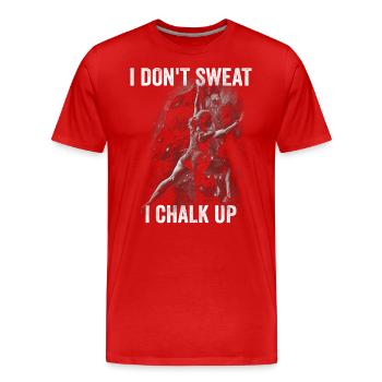 Je ne transpire pas, je craie un rocher - T-shirt bio Premium Homme - rouge - Devant - Damien (186cm)