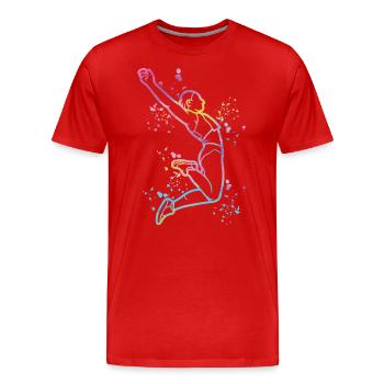 Sauts en longueur Saut en longueur Enfants Saut en longueur - T-shirt bio Premium Homme - rouge - Devant - Damien (186cm)